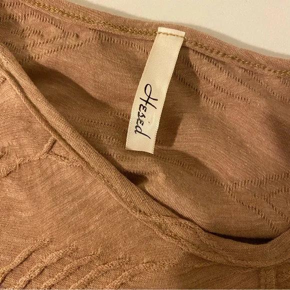 Hesed Small Textured Camel Long Sleeve Shirt - Picture 8 of 10